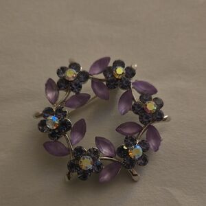 Elegant Purple Floral Brooch